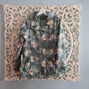 Jason Maxwell Spring Floral Windbreaker Jacket Size Large